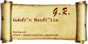 Gubán Rozália névjegykártya